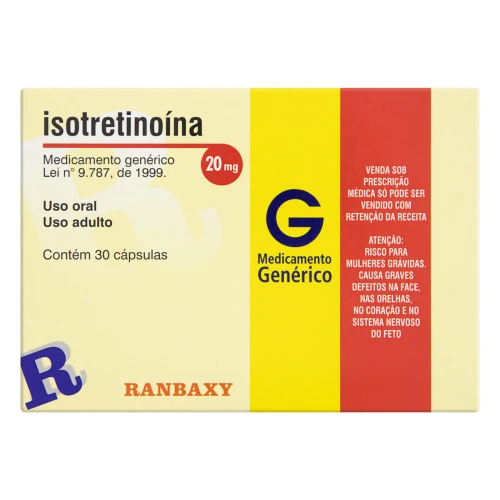 ISOTRETINOÍNA 20MG RANBAXY CAIXA 30 CÁPSULAS