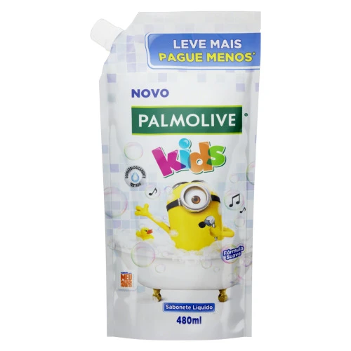 SABONETE LÍQUIDO MIX DE BANANA TROPICAL MEU MALVADO FAVORITO PALMOLIVE KIDS SACHÊ 480ML REFIL LEVE