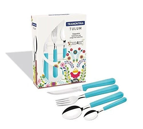 TRAMONT FAQUEIRO INOX COM 6 PCS TULUM AZUL