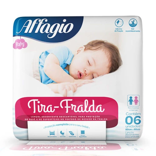 LENCOL AFFAGIO ABSORVENTE COM 6 TIRA FRALDPC