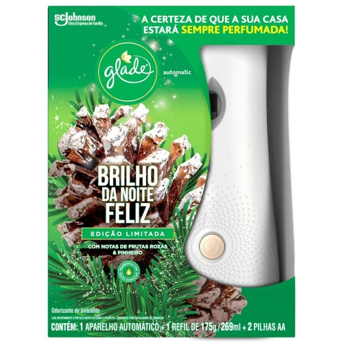 ODORIZADOR AUTOMATIC GLADE 269ML AP ED LIMIT BRIL NOIT FELIZ