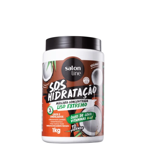 MÁSCARA S.O.S HIDRATAÇÃO LISO EXTREMO SALON LINE 1KG