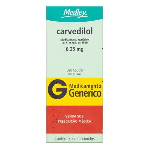 CARVEDILOL 6 25MG MEDLEY CAIXA 30 COMPRIMIDOS