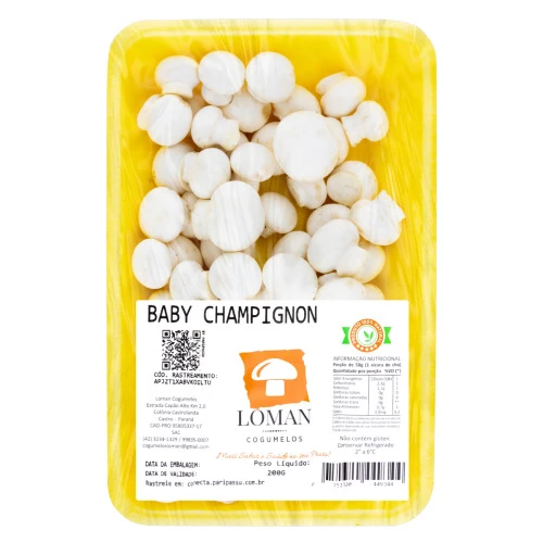 COGUMELO BABY CHAMPIGNON LOMAN COGUMELOS BANDEJA 200G