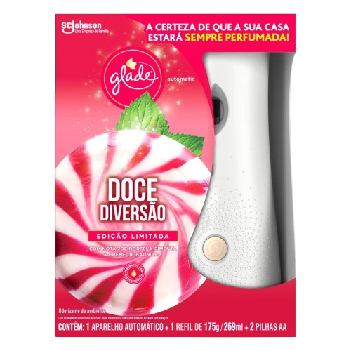 DESODORIZADOR GLADE AUTOMATIC SPRAY APARELHO + REFIL DOCE DIVERSÃO ED. LTDA 269ML