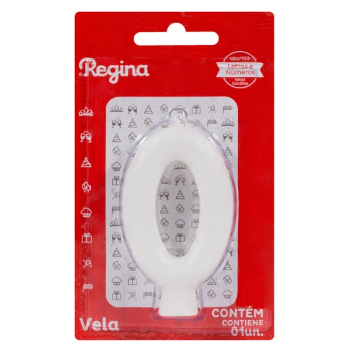 VELA DE ANIVERSÁRIO BRANCA Nº 0 REGINA SOLID COLORS CARTELA