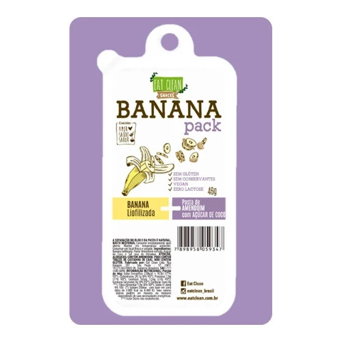 BANANA PACK COM PASTA DE AMEDOIM COM AÇÚCAR DE COCO 46G EAT CLEAN