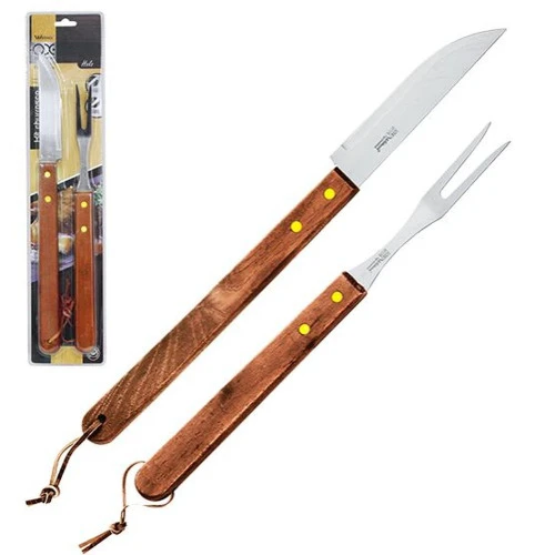 CONJUNTO CHURRASCO INOX C FACA GARFO CB MD LONG