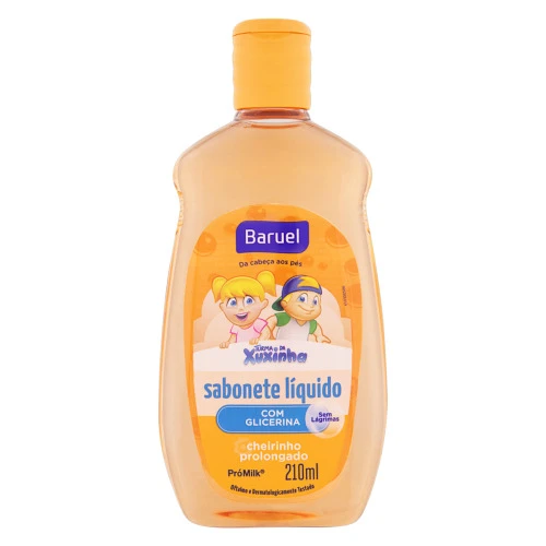 SABONETE INFANTIL LÍQUIDO DA CABEÇA AOS PEÇAS TURMA DA XUXINHA BARUEL FRASCO 210ML