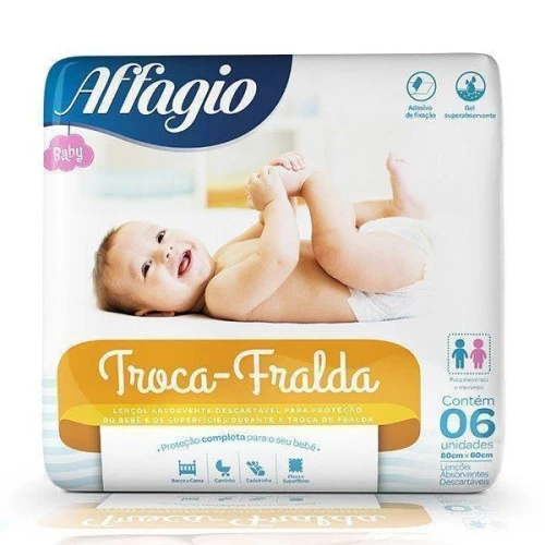 LENCOL ABSORVENTE DESC AFFAGIO TROCA FRALDA COM 6