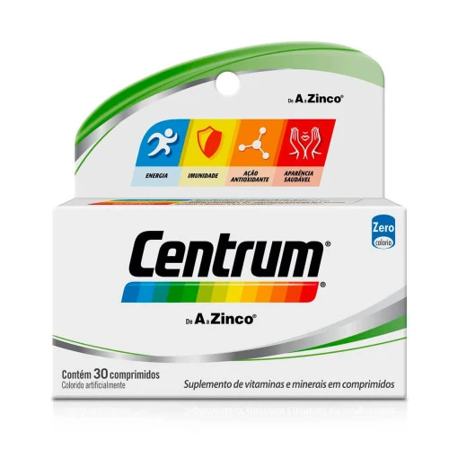 SUPLEMENTO DE VITAMINAS E MINERAIS CENTRUM DE A A ZINCO COM 30 COMPRIMIDOS