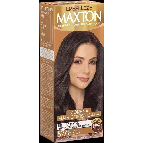 TINTA DE CABELO 57 48 KIT MAXTON MARROM MARROQUINO