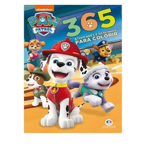 LIVRO DE ATIVIDADES COM 365 ATIVIDADES E DESENHOS PARA COLORIR PATRULHA CANINA CIRANDA CULTURAL