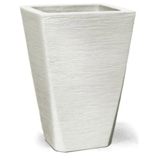 VASO GRAFIATO TRAPEZIO 35CM BRANCO