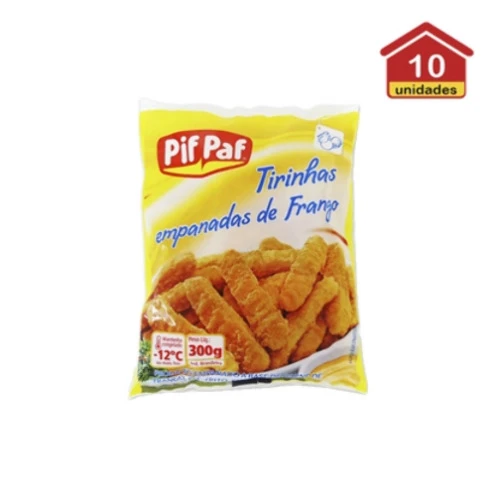 TIRINHAS DE FRANGO EMPANADAS PIF PAF 10UNIDADE X