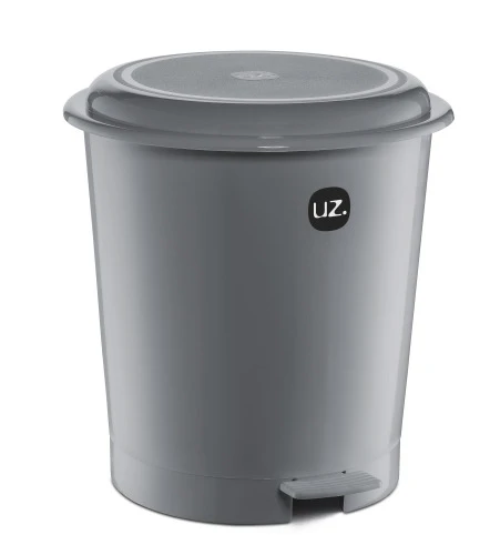 4 LIXEIRAS 12L PLUS CINZA SÓLIDO DE PLÁSTICO