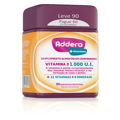 VITAMINA D ADDERA 1 000UI  VITAMINAS 90 COMPRIMIDOS