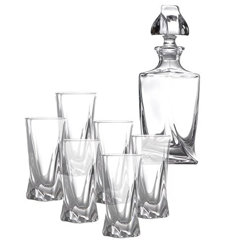 CJ 7 PCS PARA LICOR ROJEMAC GARRAFA COPOS CRISTAL