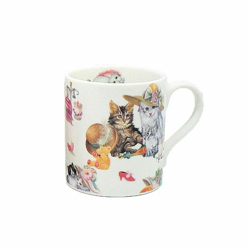 CANECA DE PORC GATOS COM EMB PRESENTE 4858 MEC DARUMA
