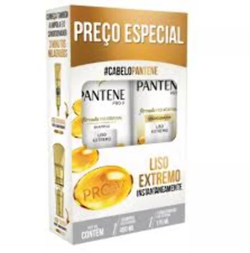 KIT SHAMPOO 350ML CONDICIONADOR 175ML PANTENE LISO EXTREMO