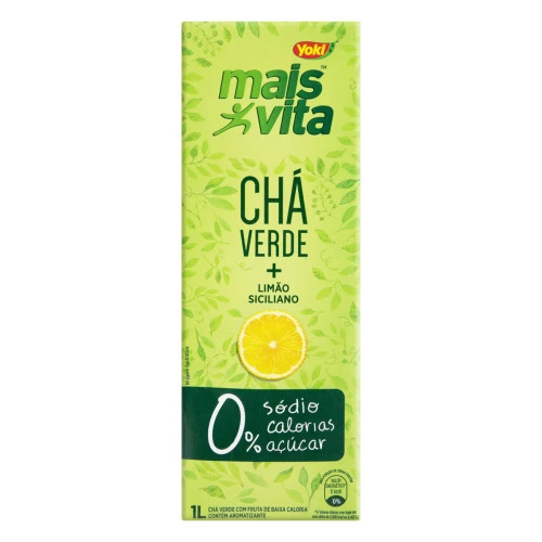 CHÁ VERDE LIMÃO SICILIANO ZERO AÇÚCAR YOKI MAIS VITA CAIXA 1L