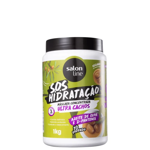 MÁSCARA S.O.S HIDRATAÇÃO ULTRA CACHOS SALON LINE 1KG