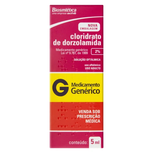 CLORIDRATO DE DORZOLAMIDA 2 ACHÊCAIXA 5ML SOLUÇÃO OFTÁLMICA