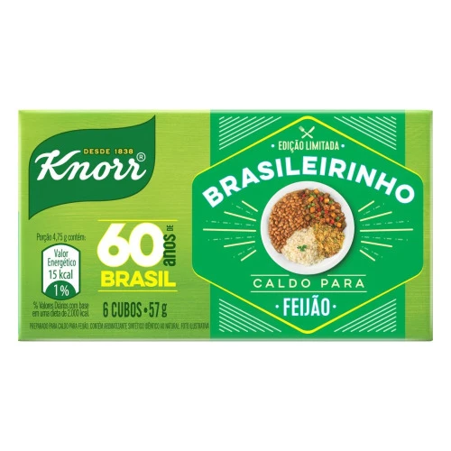 CALDO EM TABLETE PARA FEIJÃO KNORR CAIXA 57G 6 UNIDADES