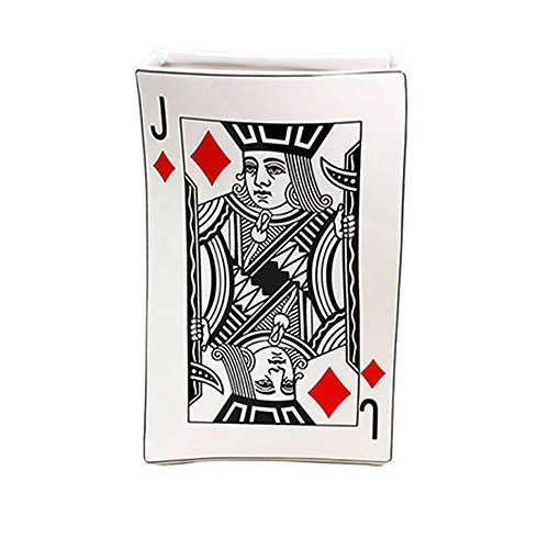 VASO CERÂMICA URBAN CARTA BARALHO VALETE OURO