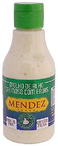 MOLHO DE ALHO CREMOSO COM ERVAS MENDEZ 215ML