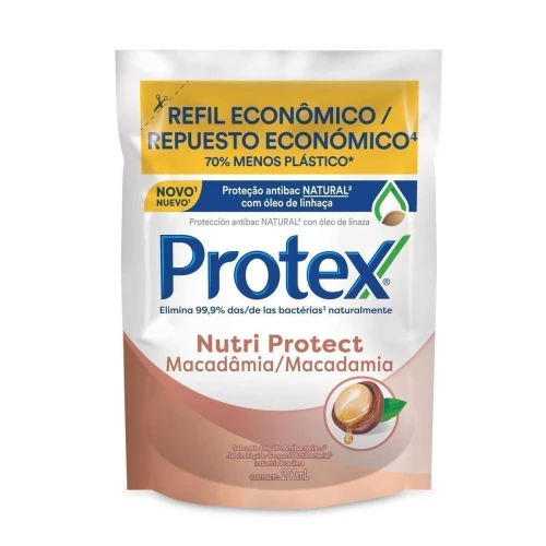 SABONETE LÍQUIDO PROTEX NUTRI PROTECT MACADÂMIA 200ML REFIL