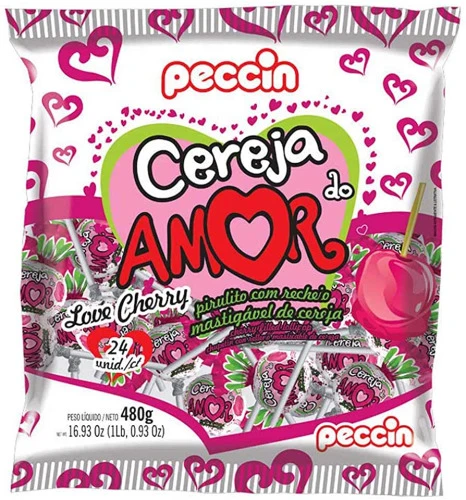 PIRULITO CEREJA DO AMOR RECHEADO COM 24 PECCIN