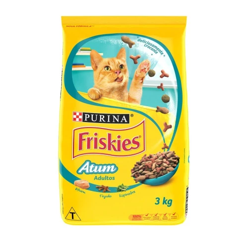 RAÇÃO PURINA FRISKIES ATUM PARA GATOS ADULTOS SABOR FRUTOS DO MAR 3KG
