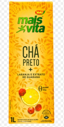 CHÁ PRETO LARANJA E EXTRATO DE GUARANÁ YOKI MAIS VITA CAIXA 1L