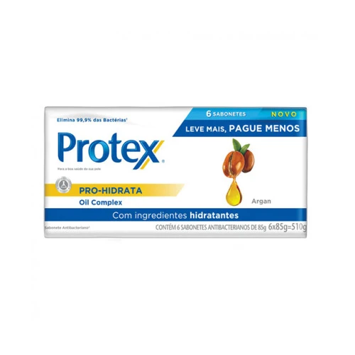 SABONETE BARRA PROTEX PRO HIDRATA ARGAN 85G COM 6 UNIDADES