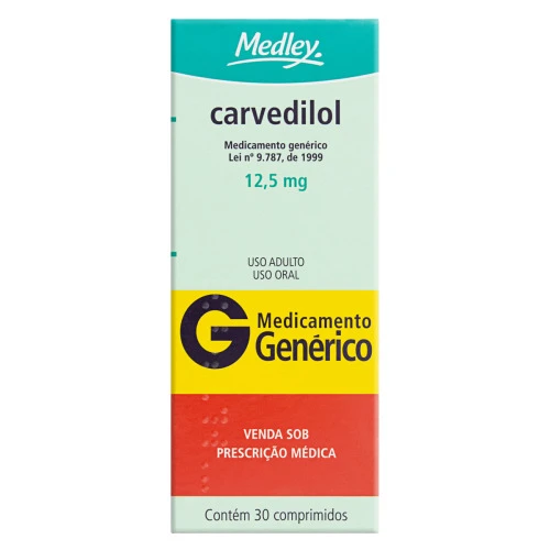 CARVEDILOL 12 5MG MEDLEY CAIXA 30 COMPRIMIDOS