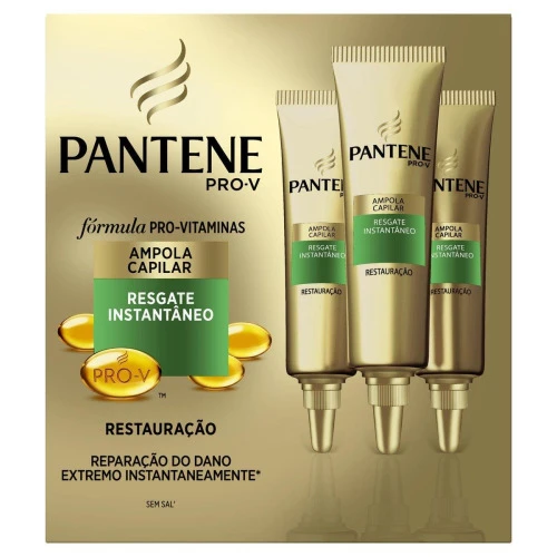 AMPOLA DE TRATAMENTO PANTENE PRO V RESTAURAÇÃO 15ML 3 UNIDADES