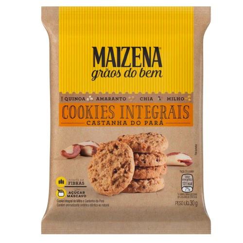 COOKIES INTEGRAIS MAIZENA CASTANHA DO PARÁ 30G