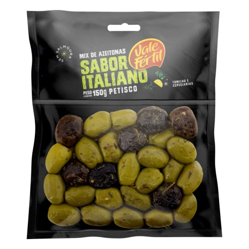MIX DE AZEITONAS A VÁCUO ITALIANO VALE FÉRTIL PACOTE 150G
