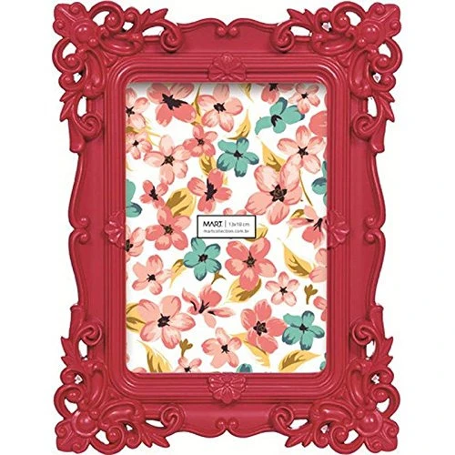 PORTA RETRATOS ELEGANTE VERMELHO 10X15 CM