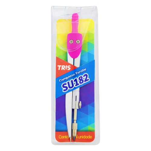 COMPASSO ESCOLAR ROSA TRIS SU182 30CM