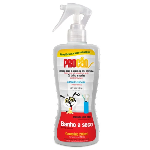 BANHO A SECO COM SILICONE PARA CÃES PROCÃO 200ML