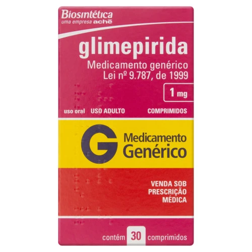 GLIMEPIRIDA 1MG ACHÊCAIXA 30 COMPRIMIDOS
