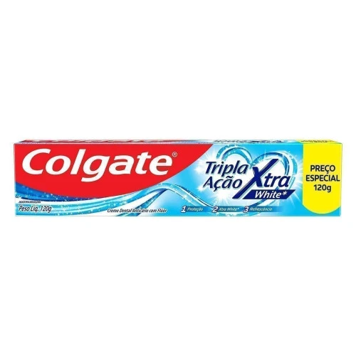 CREME DENTAL COLGATE TRIPLA AÇÃO XTRA WHITE CAIXA 120G