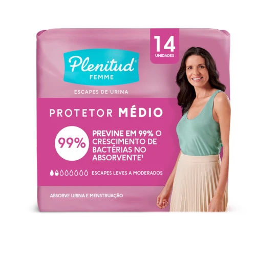 PROTETOR MÉDIO PLENITUD FEMME - 14 UNIDADES
