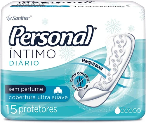 PROTETOR DIÁRIO ÍNTIMO PERSONAL SEM ABAS 15 UNIDADES