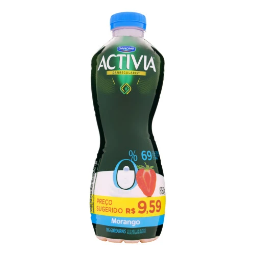 LEITE FERMENTADO DESNATADO MORANGO ACTIVIA GARRAFA 850G