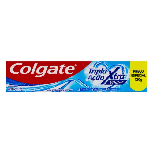 CREME DENTAL COLGATE TRIPLA AÇÃO XTRA WHITE CAIXA 120G