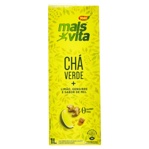 CHÁ VERDE LIMÃO GENGIBRE E MEL YOKI MAIS VITA CAIXA 1L