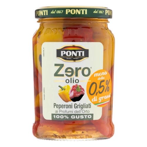 PIMENTÃO GRELHADO EM CONSERVA AO MOLHO DE ERVAS PONTI ZERO VIDRO 170G